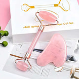 Kit Glow-Up de Cuarzo Rosa – Rodillo Facial + Gua Sha